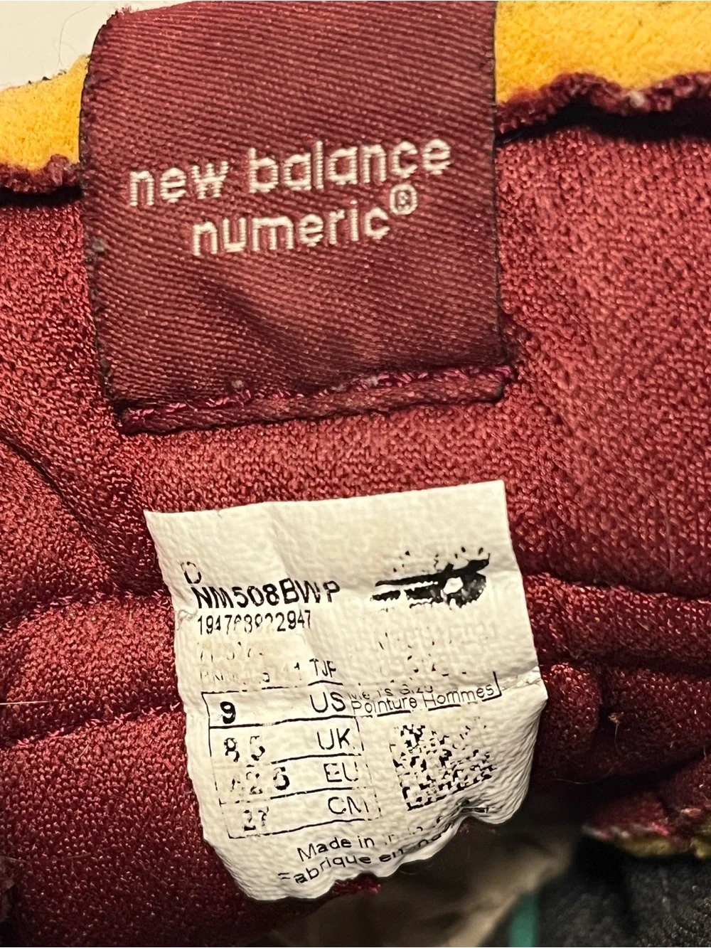 New Balance Numeric 508 Burgundy Westgate NM508BWP Men’s Size 9